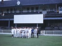 Players in front of the Pavilion